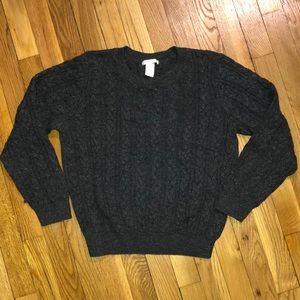 H&M Dark Gray Cable Knit Sweater, L